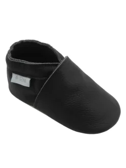 Baby-Leder-Laufschuhe, komfortabel mit rutschfester Sohle - Schwarz><noscript><img width=