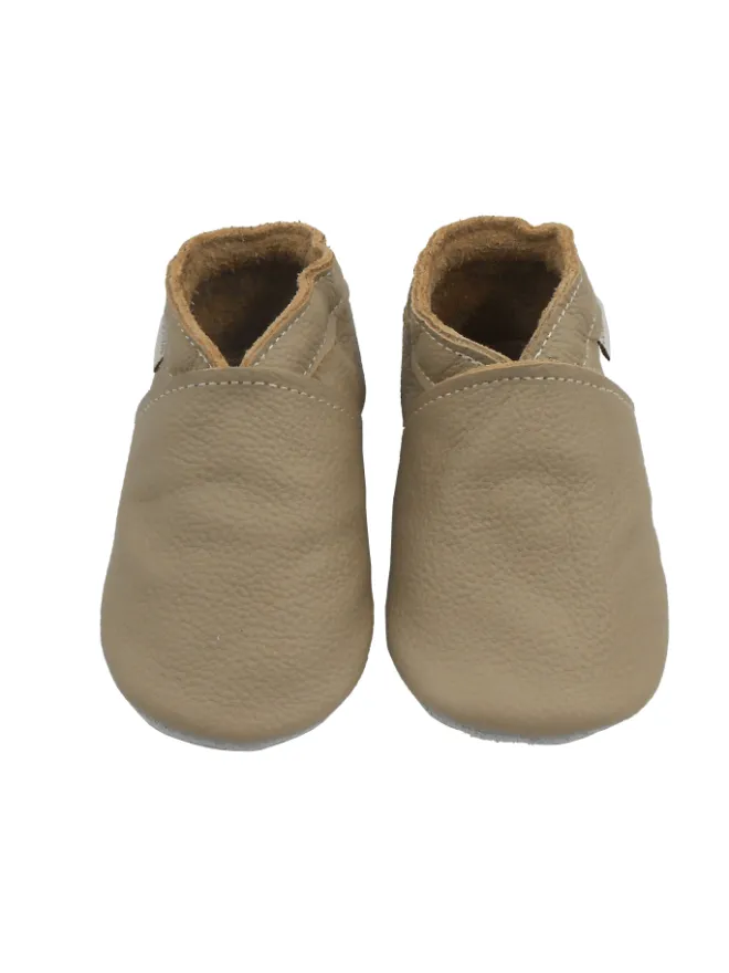 Baby-Leder-Laufschuhe, komfortabel mit rutschfester Sohle - Khaki>Bemesu Discount