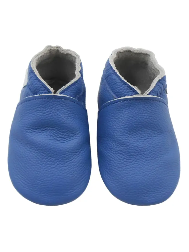 Basrakids Krabbelschuhe^Baby-Leder-Laufschuhe, komfortabel mit rutschfester Sohle - Blau