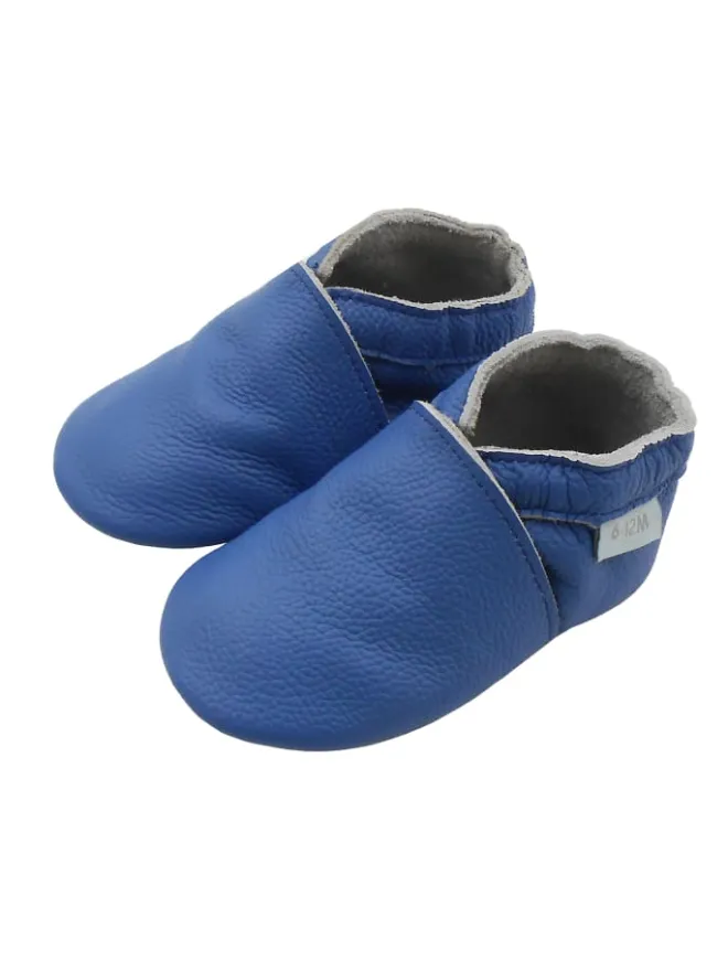 Basrakids Krabbelschuhe^Baby-Leder-Laufschuhe, komfortabel mit rutschfester Sohle - Blau