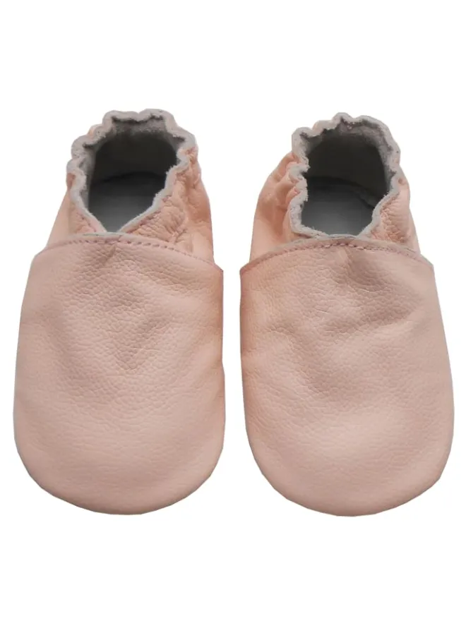Bemesu Krabbelschuhe^Baby-Leder-Laufschuhe, komfortabel mit rutschfester Sohle - Rosa