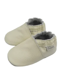 Baby-Leder-Laufschuhe, komfortabel mit rutschfester Sohle - Weiß><noscript><img width=