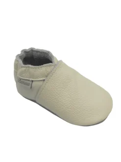 Baby-Leder-Laufschuhe, komfortabel mit rutschfester Sohle - Weiß><noscript><img width=