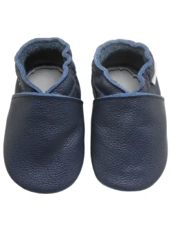 Bemesu Krabbelschuhe^Baby-Leder-Laufschuhe, komfortabel mit rutschfester Sohle - Dunkelblau