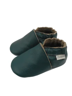Baby-Leder-Laufschuhe, komfortabel mit rutschfester Sohle - Dunkelgrün><noscript><img width=