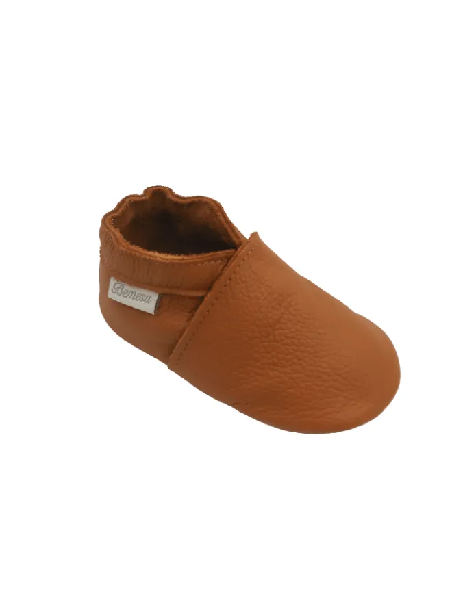 Baby-Leder-Laufschuhe, komfortabel mit rutschfester Sohle - Braun>Bemesu Outlet