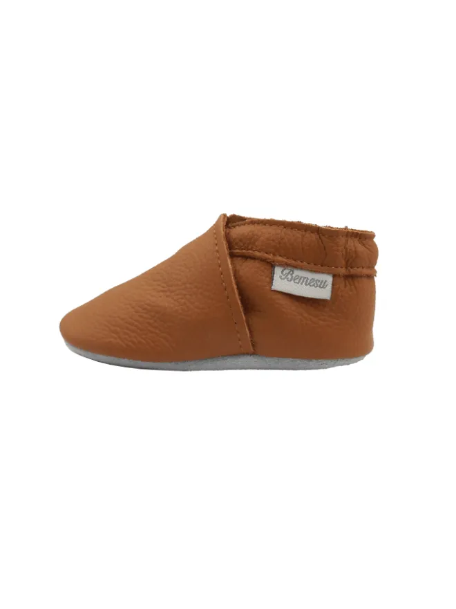 Baby-Leder-Laufschuhe, komfortabel mit rutschfester Sohle - Braun>Bemesu Outlet