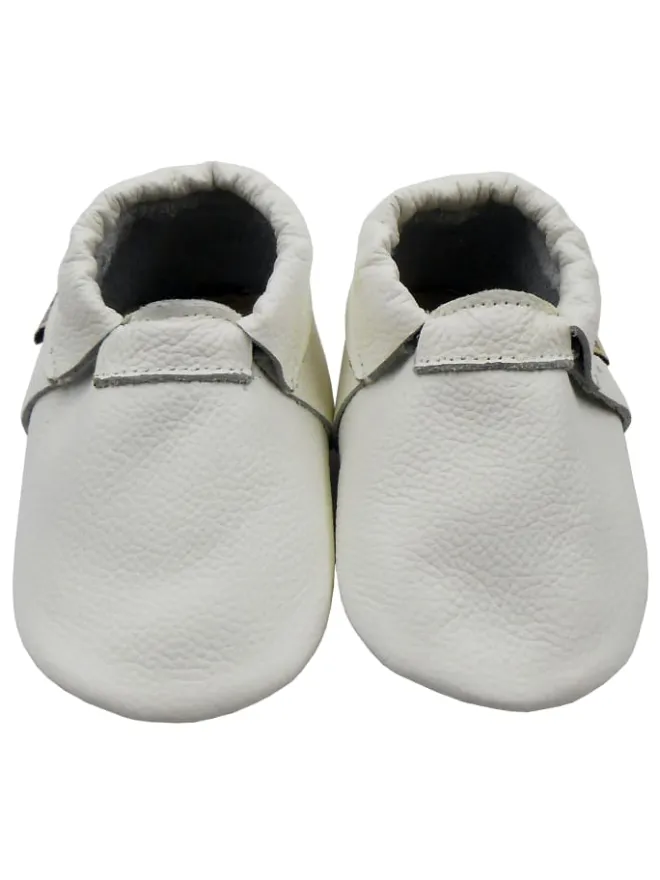 Baby-Leder-Laufschuhe, komfortabel mit rutschfester Sohle - Weiß>Mepiq Sale
