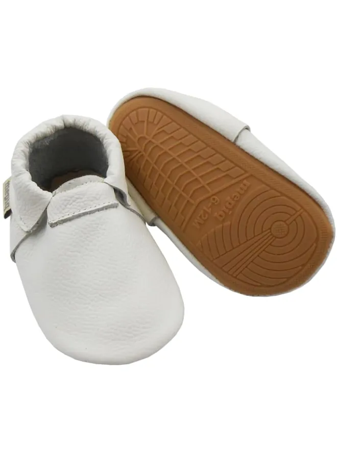 Baby-Leder-Laufschuhe, komfortabel mit rutschfester Sohle - Weiß>Mepiq Sale