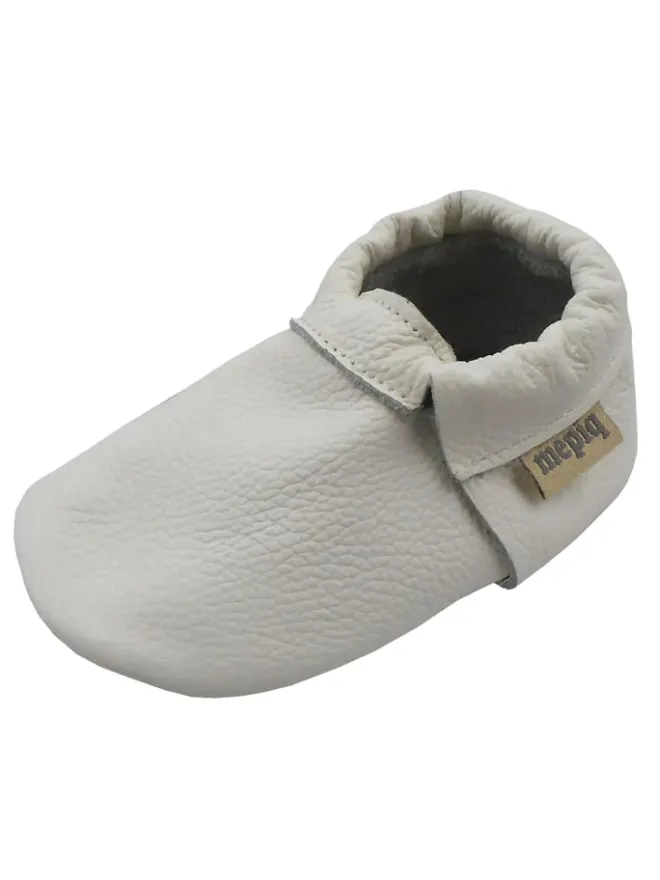 Baby-Leder-Laufschuhe, komfortabel mit rutschfester Sohle - Weiß>Mepiq Sale