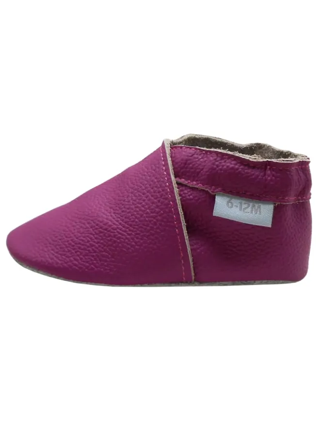 Baby-Leder-Laufschuhe, komfortabel mit rutschfester Sohle - Lila>Basrakids Best