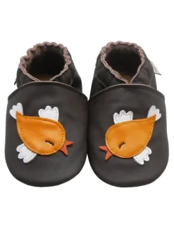 Mepiq Krabbelschuhe^Baby-Leder-Laufschuhe, komfortabel mit rutschfester Sohle - Vogelmotiv