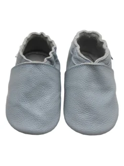 Bemesu Krabbelschuhe^Baby-Leder-Laufschuhe, komfortabel mit rutschfester Sohle - Grau