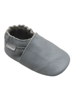 Bemesu Krabbelschuhe^Baby-Leder-Laufschuhe, komfortabel mit rutschfester Sohle - Grau