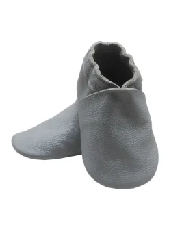 Bemesu Krabbelschuhe^Baby-Leder-Laufschuhe, komfortabel mit rutschfester Sohle - Grau
