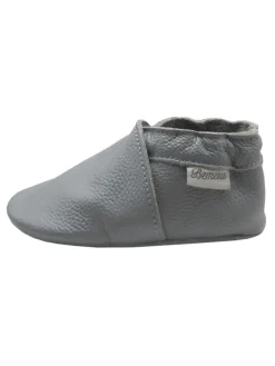 Bemesu Krabbelschuhe^Baby-Leder-Laufschuhe, komfortabel mit rutschfester Sohle - Grau