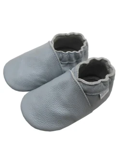 Bemesu Krabbelschuhe^Baby-Leder-Laufschuhe, komfortabel mit rutschfester Sohle - Grau