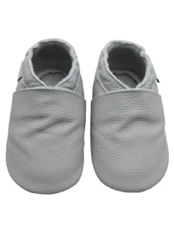 Bemesu Krabbelschuhe^Baby-Leder-Laufschuhe, komfortabel mit rutschfester Sohle - Grau
