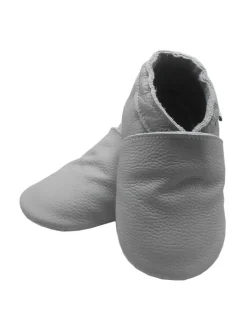 Bemesu Krabbelschuhe^Baby-Leder-Laufschuhe, komfortabel mit rutschfester Sohle - Grau