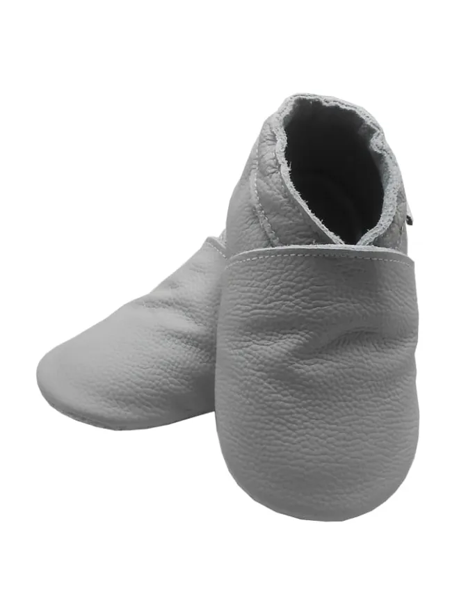 Bemesu Krabbelschuhe^Baby-Leder-Laufschuhe, komfortabel mit rutschfester Sohle - Grau
