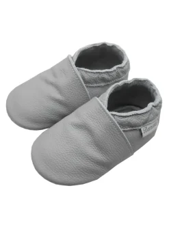 Bemesu Krabbelschuhe^Baby-Leder-Laufschuhe, komfortabel mit rutschfester Sohle - Grau