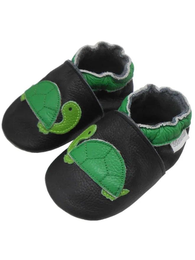 Baby-Leder-Laufschuhe, komfortabel mit rutschfester Sohle-Schildkrötenmuster>Bemesu Outlet