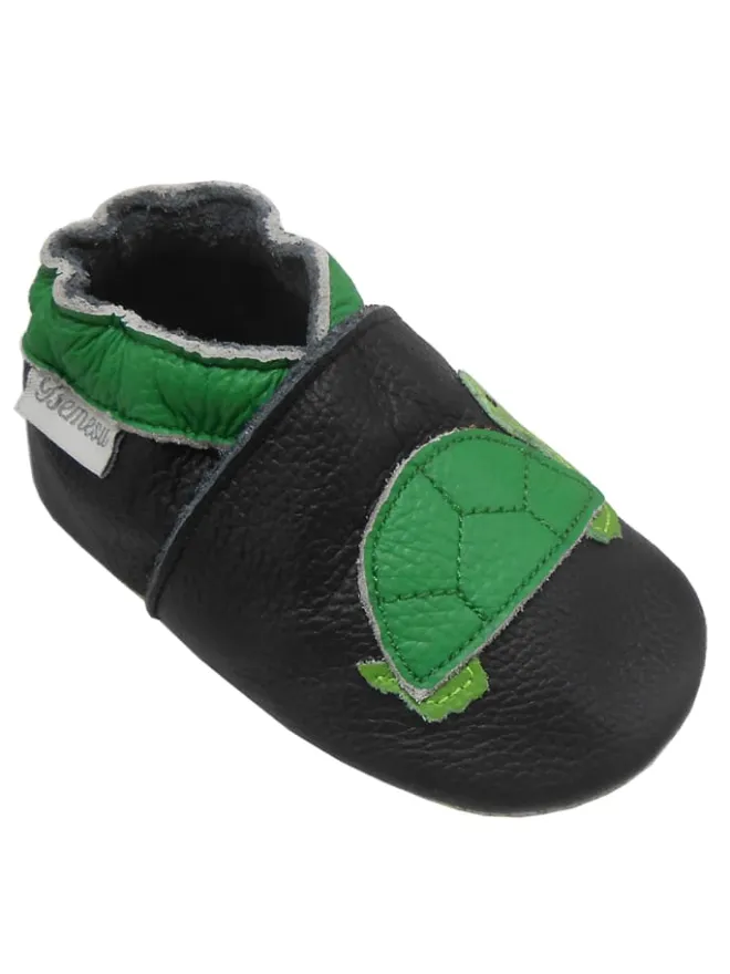 Baby-Leder-Laufschuhe, komfortabel mit rutschfester Sohle-Schildkrötenmuster>Bemesu Outlet