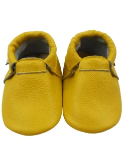 Mepiq Krabbelschuhe^Baby-Leder-Laufschuhe, mit rutschfester, harter Sohle - Gelb