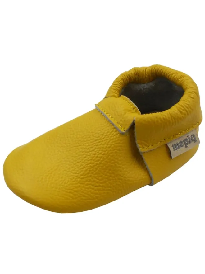 Mepiq Krabbelschuhe^Baby-Leder-Laufschuhe, mit rutschfester, harter Sohle - Gelb