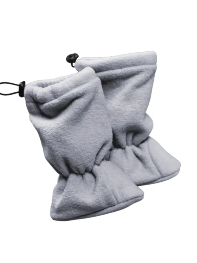 Hoppediz Krabbelschuhe^Babyschuhe Fleece-Booties in stone