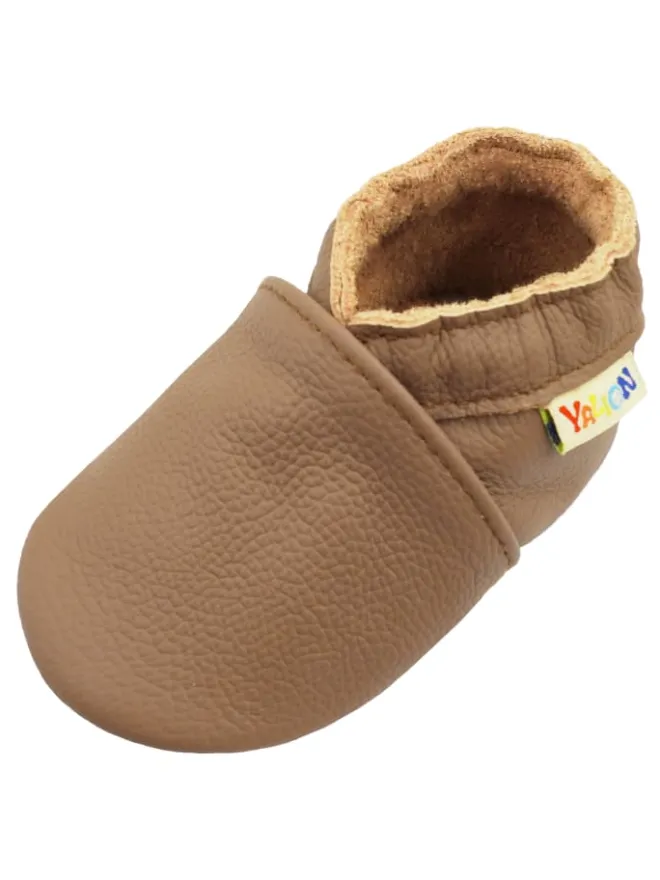 Baby-Wanderschuhe aus Leder, bequeme, rutschfeste Sohlen - hellbraun>Yalion Discount