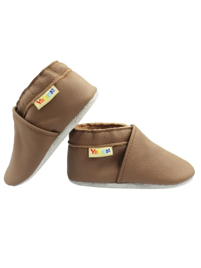 Baby-Wanderschuhe aus Leder, bequeme, rutschfeste Sohlen - hellbraun>Yalion Discount