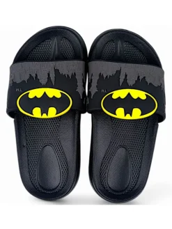 Batman Badeschuhe^Badelatschen in Schwarz