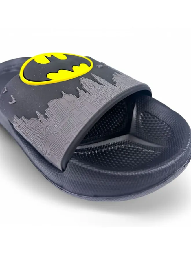 Batman Badeschuhe^Badelatschen in Schwarz