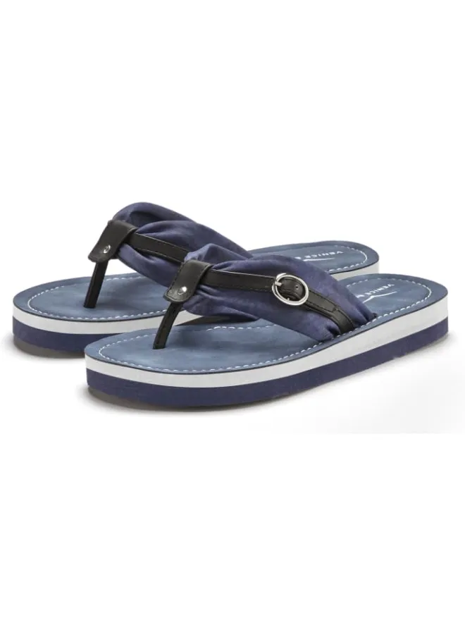 Venice Beach Sandalen·Zehensandalen^Badezehentrenner in blau-schwarz