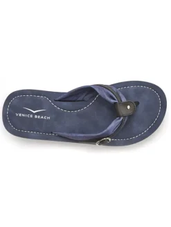 Venice Beach Sandalen·Zehensandalen^Badezehentrenner in blau-schwarz