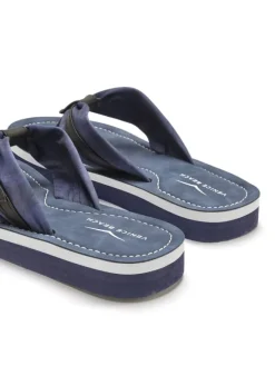 Venice Beach Sandalen·Zehensandalen^Badezehentrenner in blau-schwarz