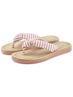 ELBSAND Sandalen·Zehensandalen^Badezehentrenner in rosa-gestreift