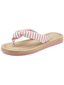 ELBSAND Sandalen·Zehensandalen^Badezehentrenner in rosa-gestreift