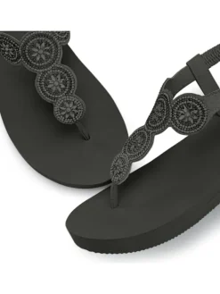 Venice Beach Sandalen·Zehensandalen^Badezehentrenner in schwarz