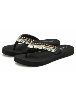 LASCANA Sandalen·Zehensandalen^Badezehentrenner in schwarz