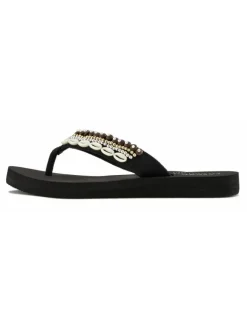 LASCANA Sandalen·Zehensandalen^Badezehentrenner in schwarz