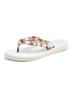 LASCANA Sandalen·Zehensandalen^Badezehentrenner in weiß geblümt