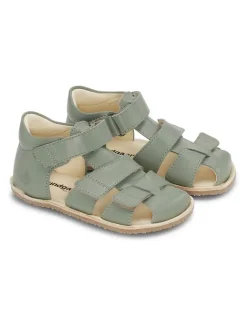 Barfuß Leder-Halbsandalen "Savi" in Grün>Bundgaard New