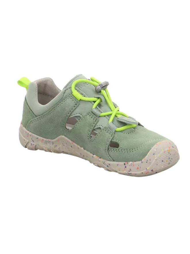 Barfuß Leder-Halbsandalen "Trace" in Grün>superfit Clearance
