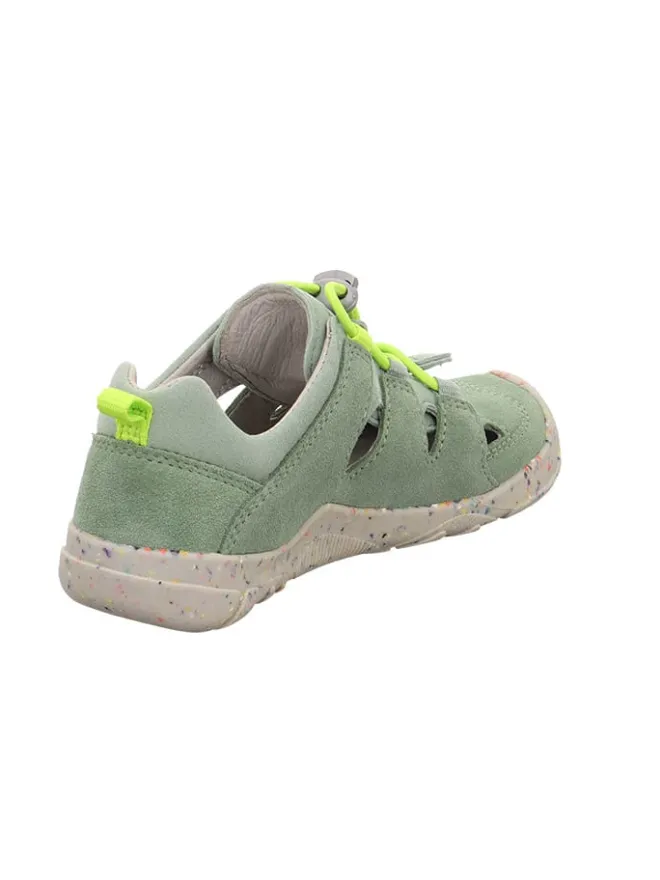 Barfuß Leder-Halbsandalen "Trace" in Grün>superfit Clearance