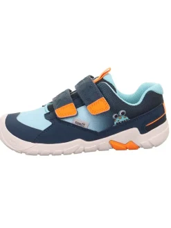 Barfuß Leder-Sneakers "Trace" in Dunkelblau/ Hellblau>superfit New
