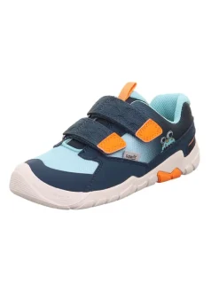 Barfuß Leder-Sneakers "Trace" in Dunkelblau/ Hellblau>superfit New