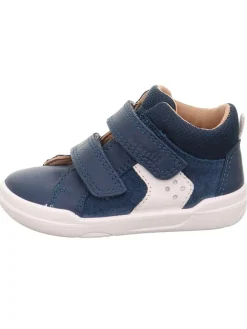 Barfuß Leder-Stiefeletten "Superfree" in Dunkelblau/ Weiß>superfit Sale
