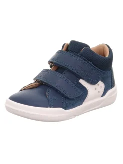 Barfuß Leder-Stiefeletten "Superfree" in Dunkelblau/ Weiß>superfit Sale